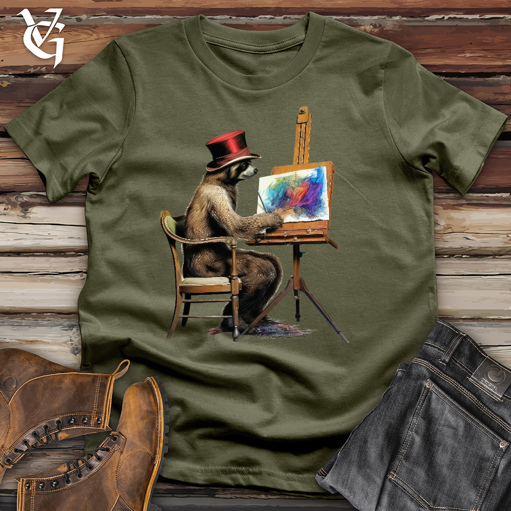 Viking Goods Painting Sloth Cotton Tee Military Green / L