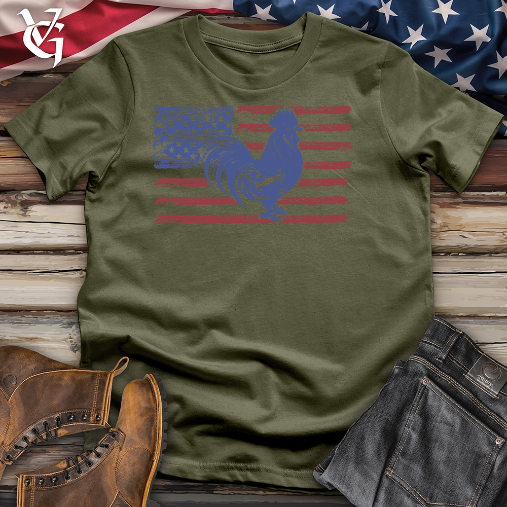 Viking Goods Patriotic Chick Cotton Tee Military Green / L