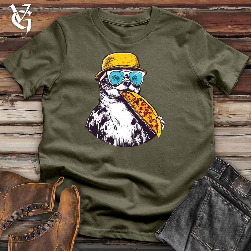 Viking Goods Pizza Chill Penguin Cotton Tee Military Green / L