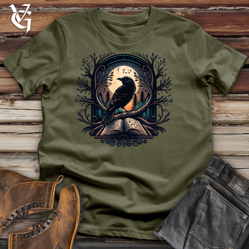 Viking Goods Raven Book Keeper Cotton Tee Military Green / L