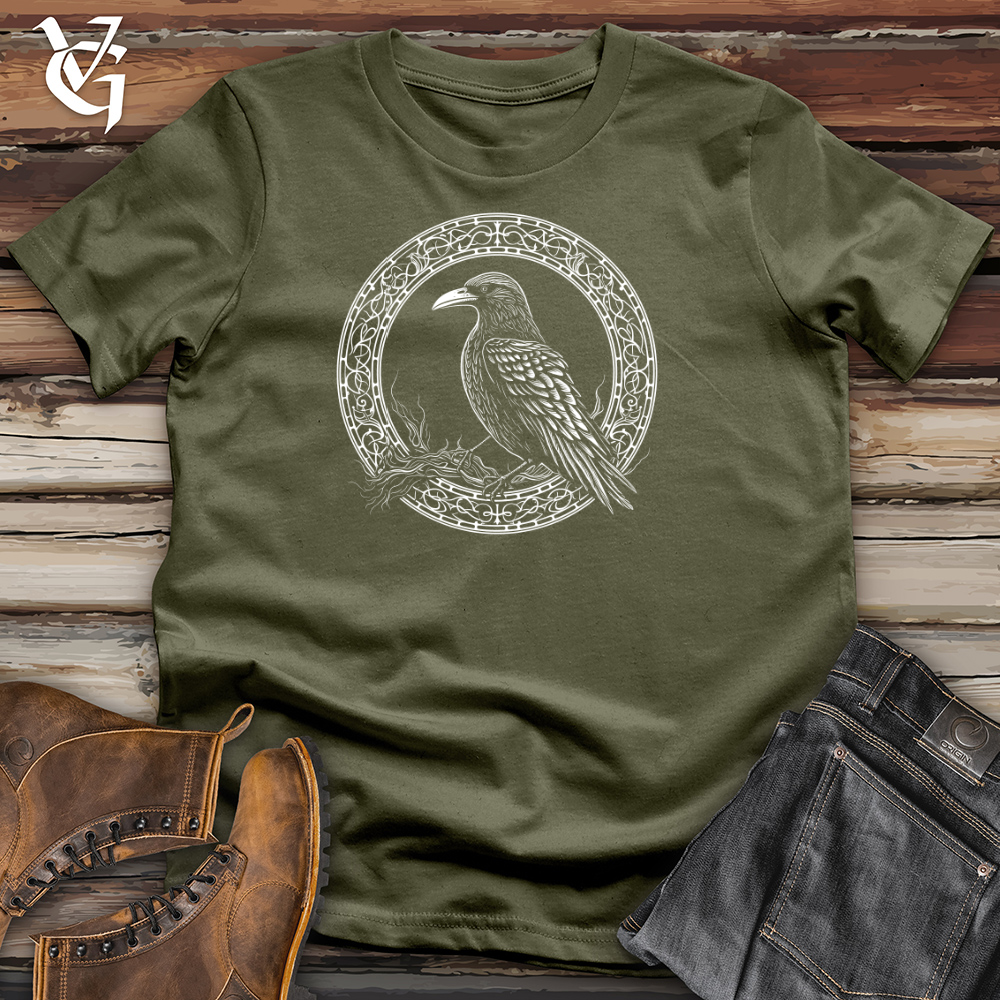 Viking Goods Raven Gothic Elegance Cotton Tee Military Green / L