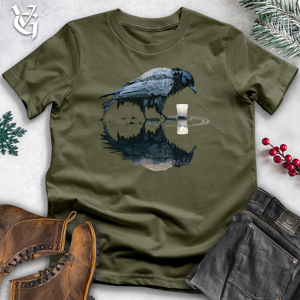 Viking Goods Raven Reflection Cotton Tee Military Green / L