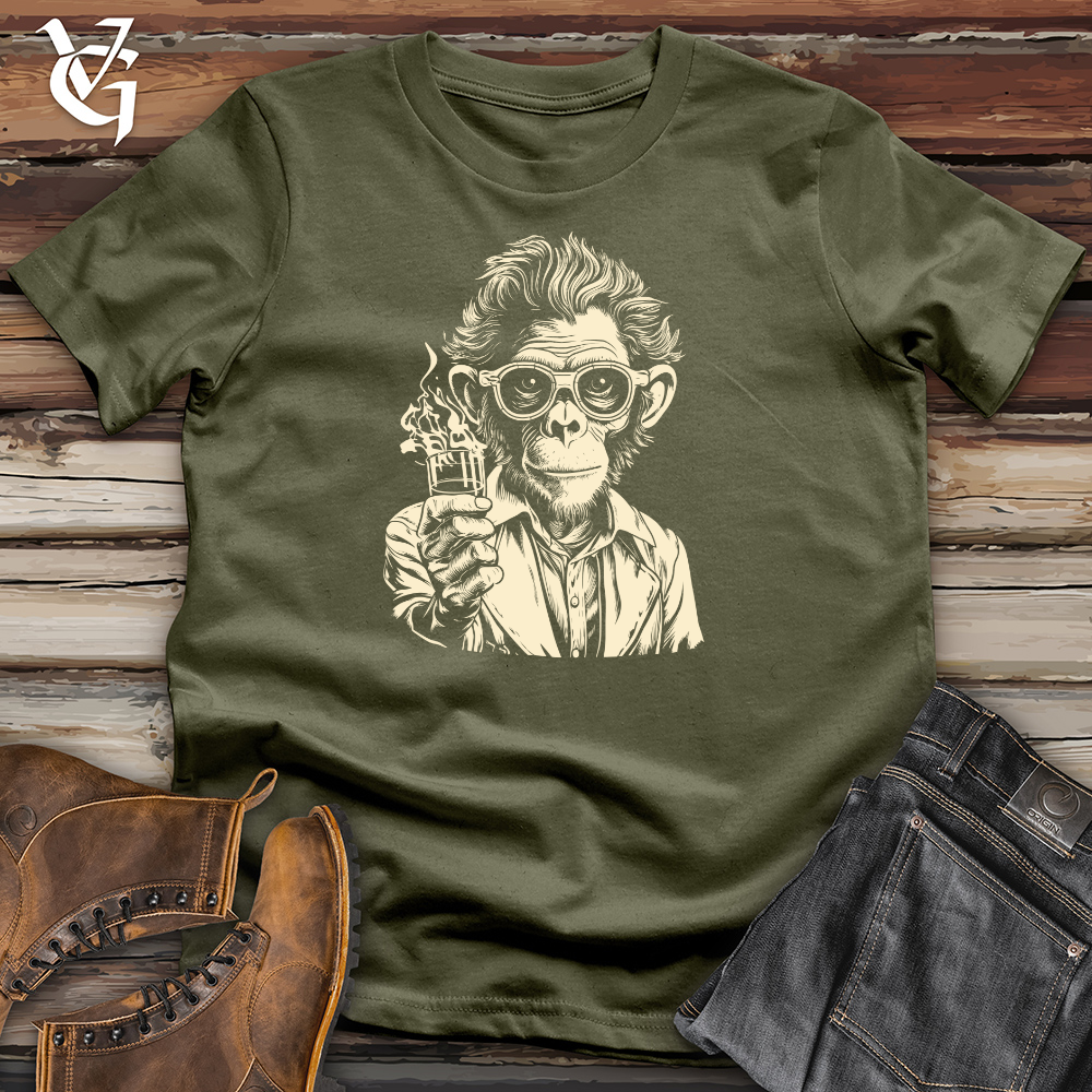 Viking Goods Retro Simian Glassworks Cotton Tee Military Green / L