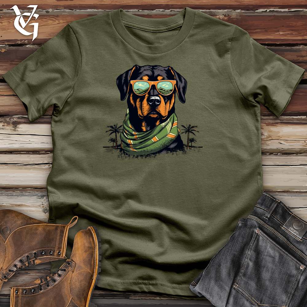 Viking Goods Rottweiler Beach Vibes Cotton Tee Military Green / L