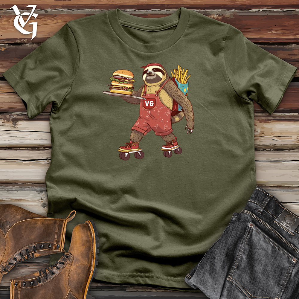 Viking Goods Skater Sloth Feast Cotton Tee Military Green / L