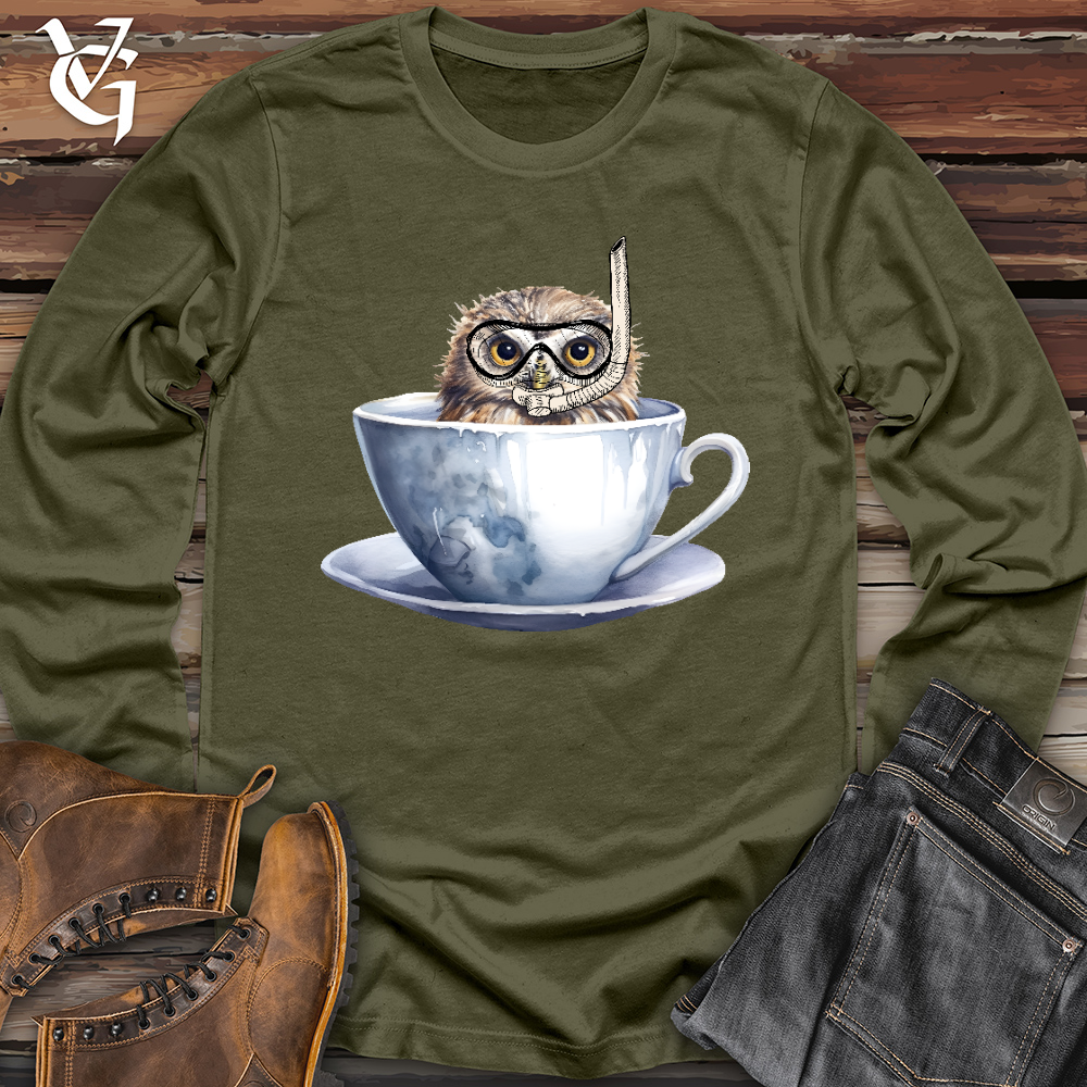 Viking Goods Snorkeling Owl Long Sleeve Military Green / L