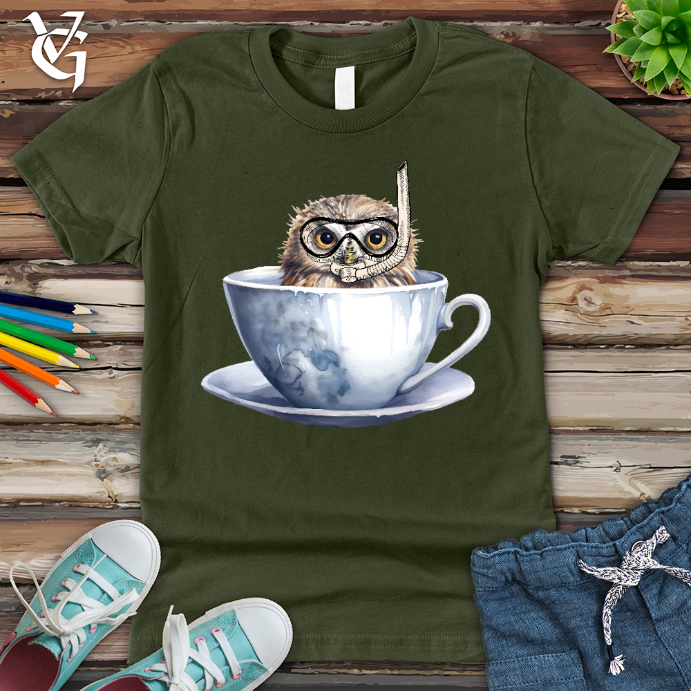 Viking Goods Snorkeling Owl Youth Tee Military Green / L