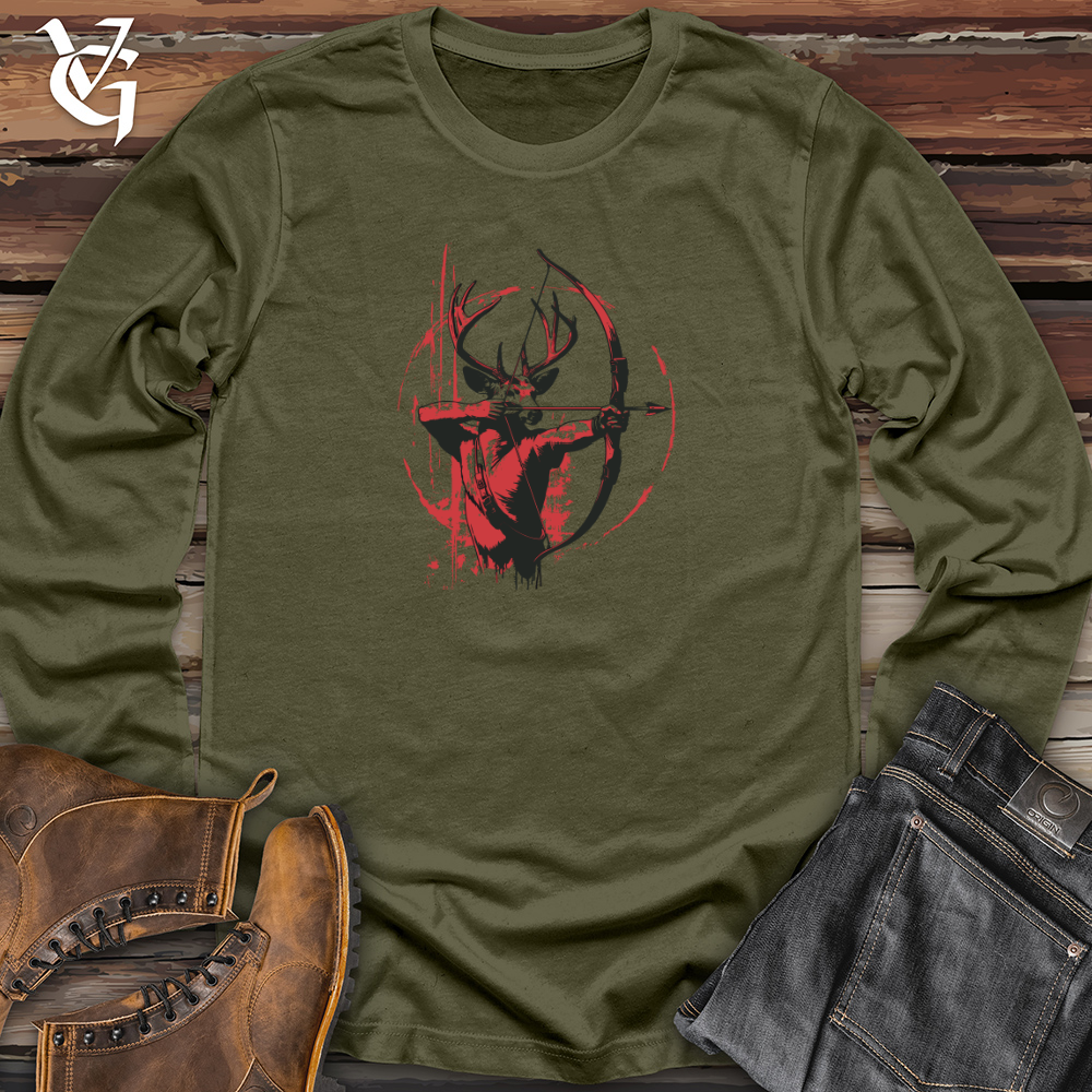 Viking Goods Stag Archer Silhouette Long Sleeve Military Green / L