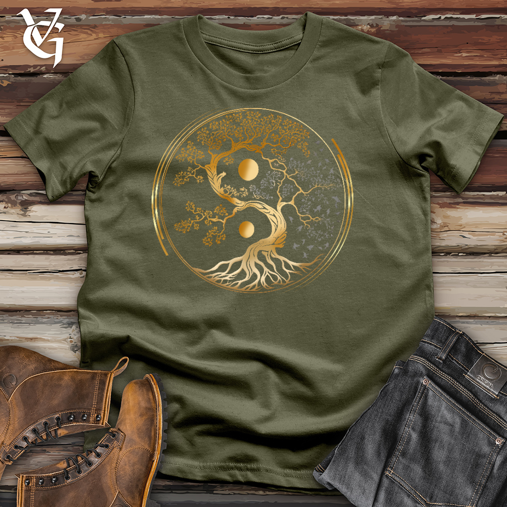 Viking Goods Tree Of Life Yin Yang Cotton Tee Military Green / L