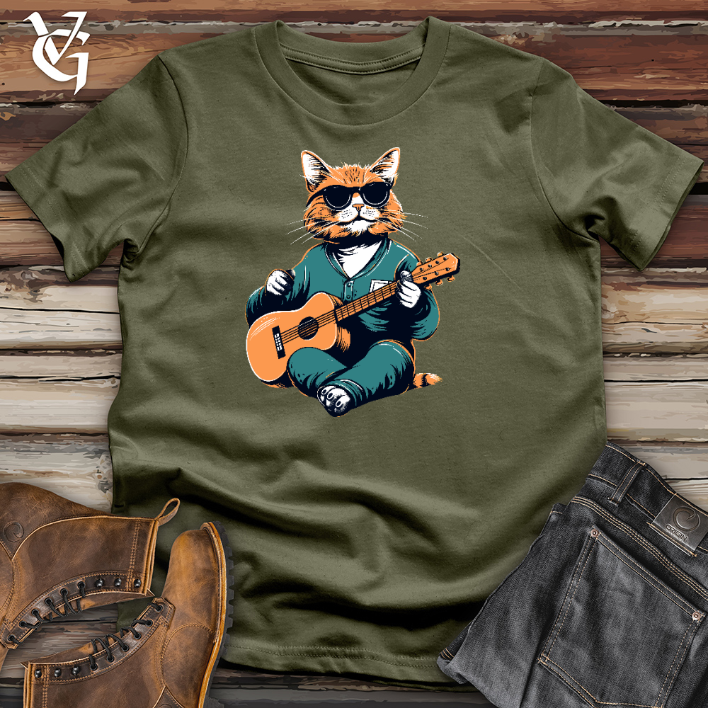 Viking Goods Ukulele Feline Groove Cotton Tee Military Green / L