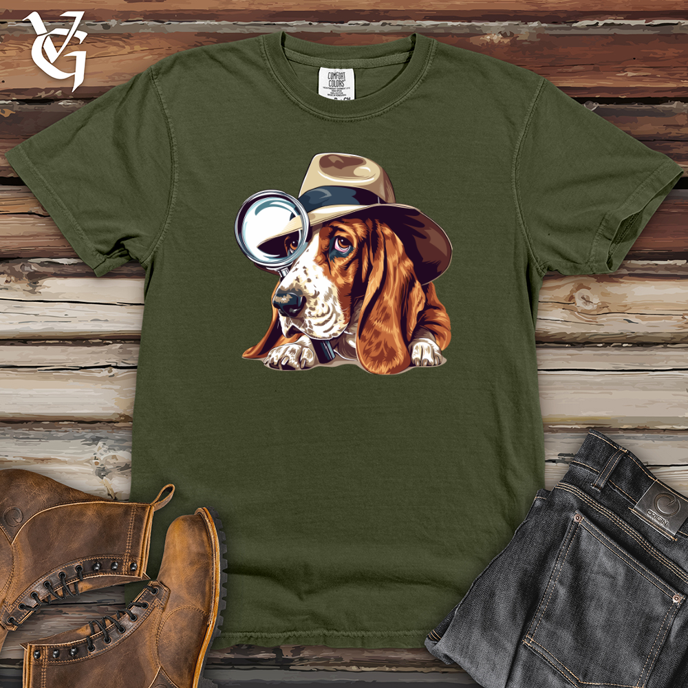 Viking Goods Basset Hound Holmes Heavy Cotton Comfort Colors Tee Moss / L