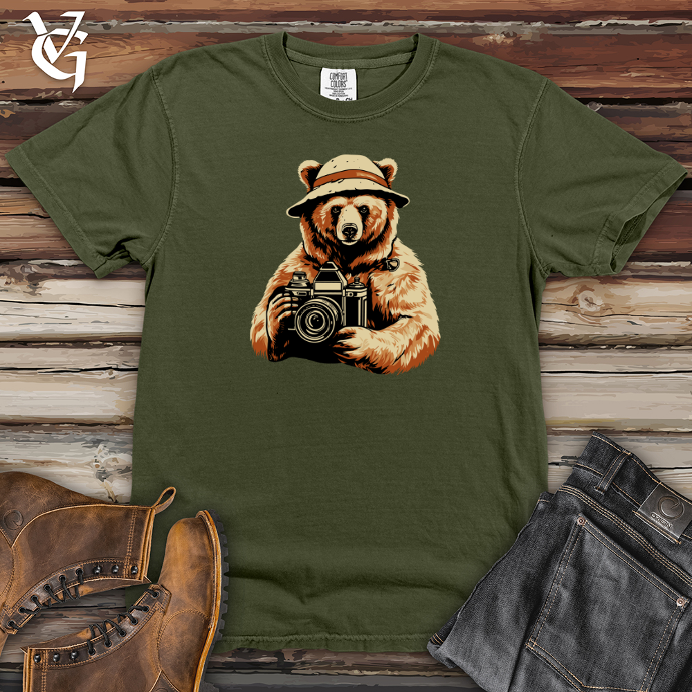 Viking Goods Bear Capturing Moments Clicks Heavy Cotton Comfort Colors Tee Moss / L