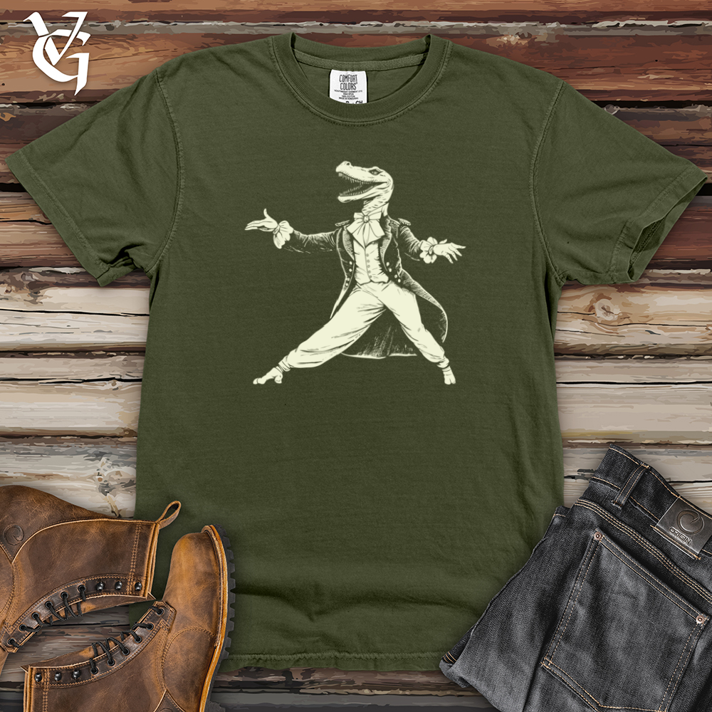 Viking Goods Dinosaur Dapper Dance Heavy Cotton Comfort Colors Tee Moss / L
