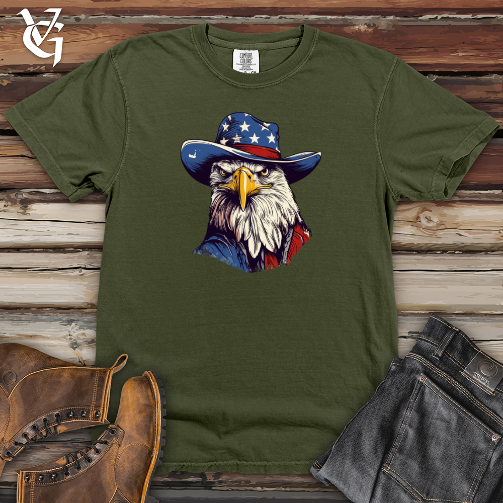 Viking Goods Eagle Skyline Rodeo Cowboy Cap Heavy Cotton Comfort Colors Tee Moss / L