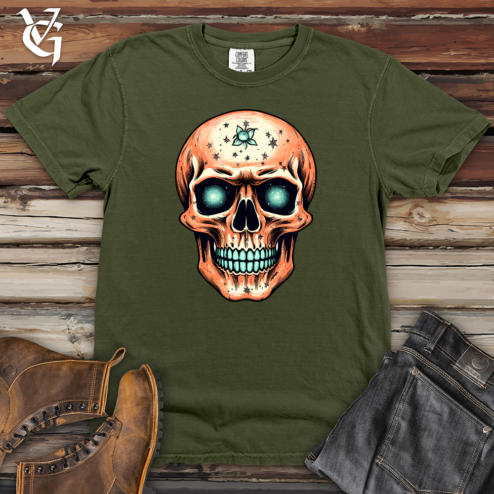Viking Goods Galactic Peach Skull Heavy Cotton Comfort Colors Tee Moss / L