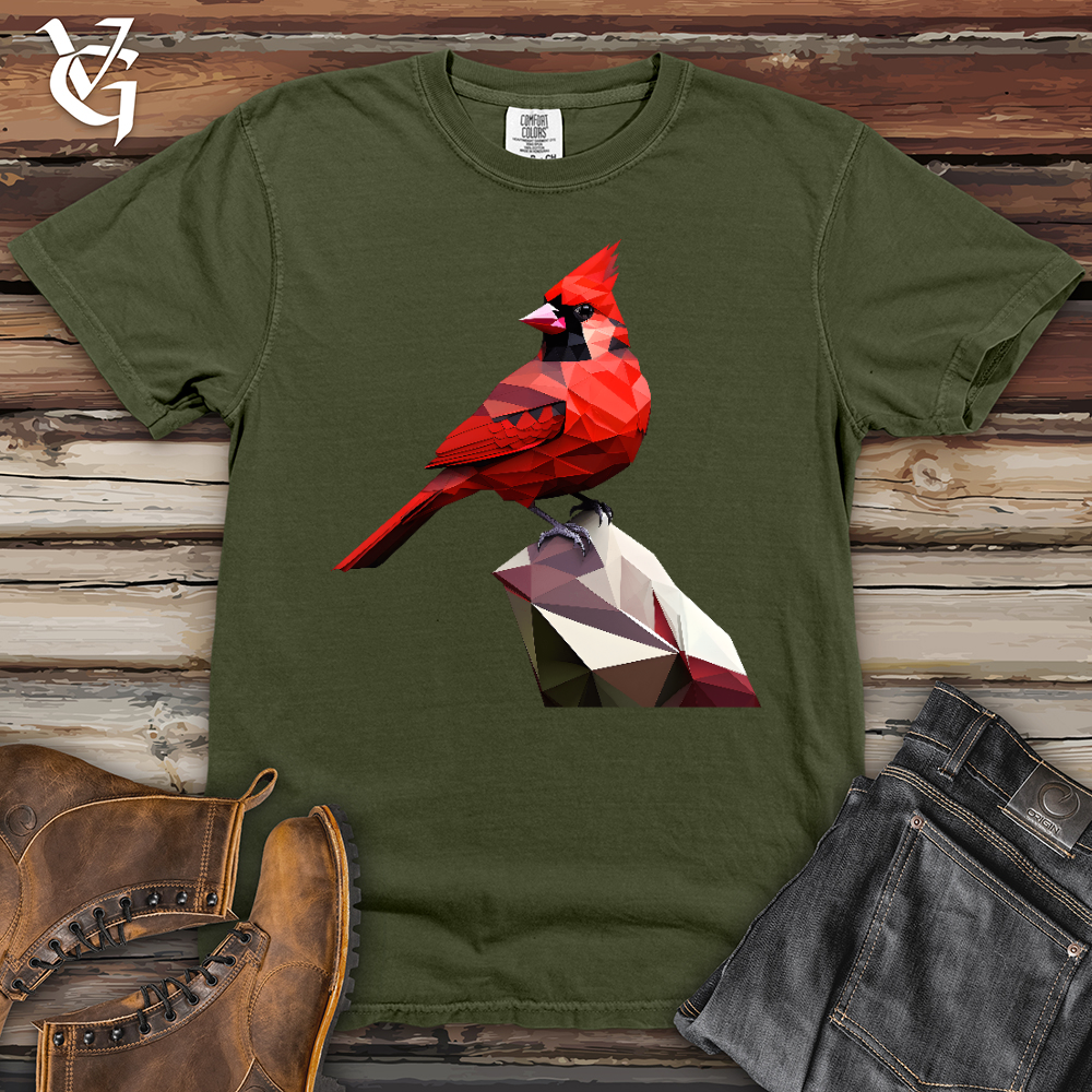 Viking Goods Geometric Cardinal Bird Heavy Cotton Comfort Colors Tee Moss / L