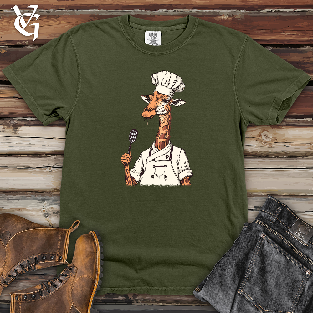 Viking Goods Giraffe Gourmet Chef Heavy Cotton Comfort Colors Tee Moss / L