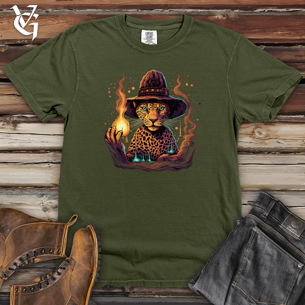 Viking Goods Leopard Mystic Flame Heavy Cotton Comfort Colors Tee Moss / L