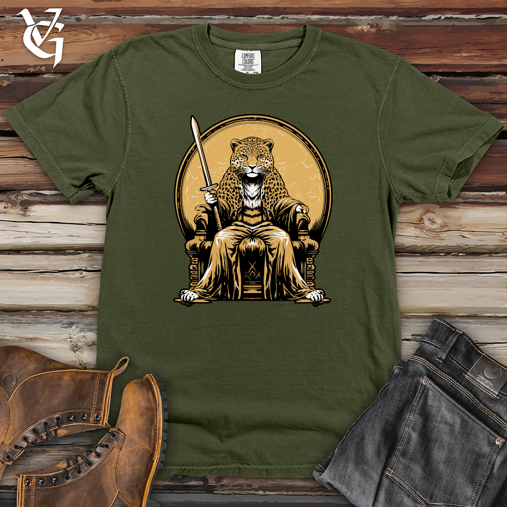 Viking Goods Leopard Throne Guardian Heavy Cotton Comfort Colors Tee Moss / L