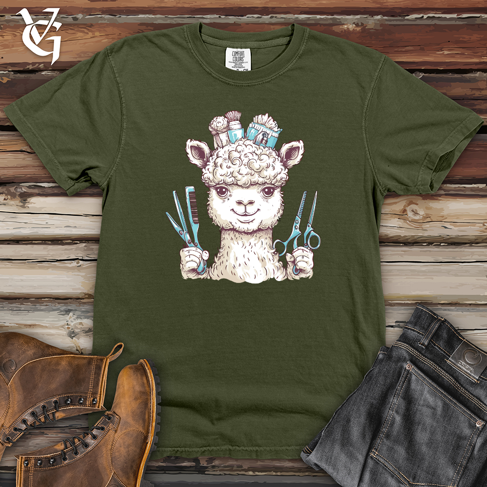 Viking Goods Llama Barber Charm Heavy Cotton Comfort Colors Tee Moss / L