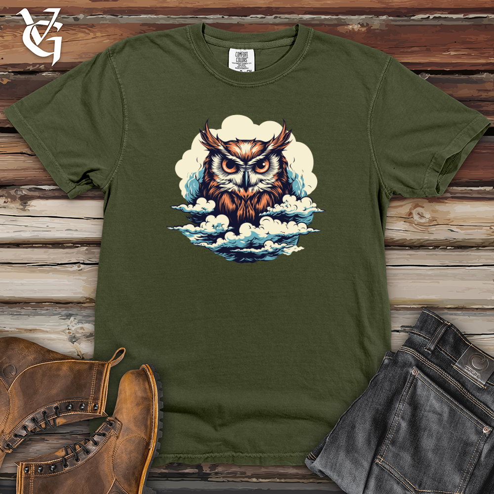 Viking Goods Mystic Clouded Owl Heavy Cotton Comfort Colors Tee Moss / L