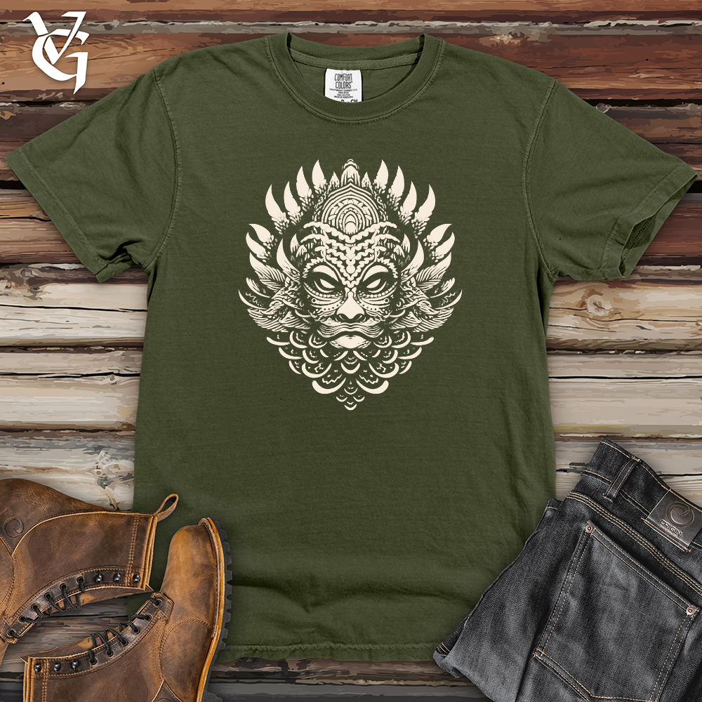 Viking Goods Mythical Lion Mask Heavy Cotton Comfort Colors Tee Moss / L