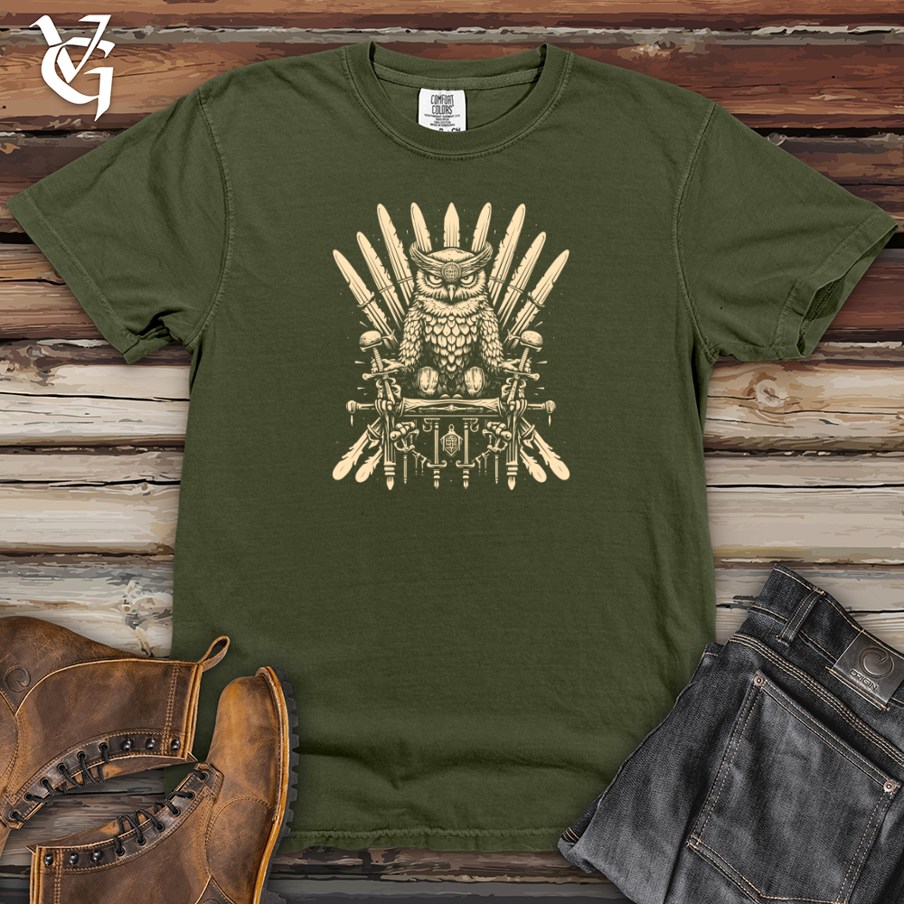 Viking Goods Owl Throne Sovereignty Heavy Cotton Comfort Colors Tee Moss / L
