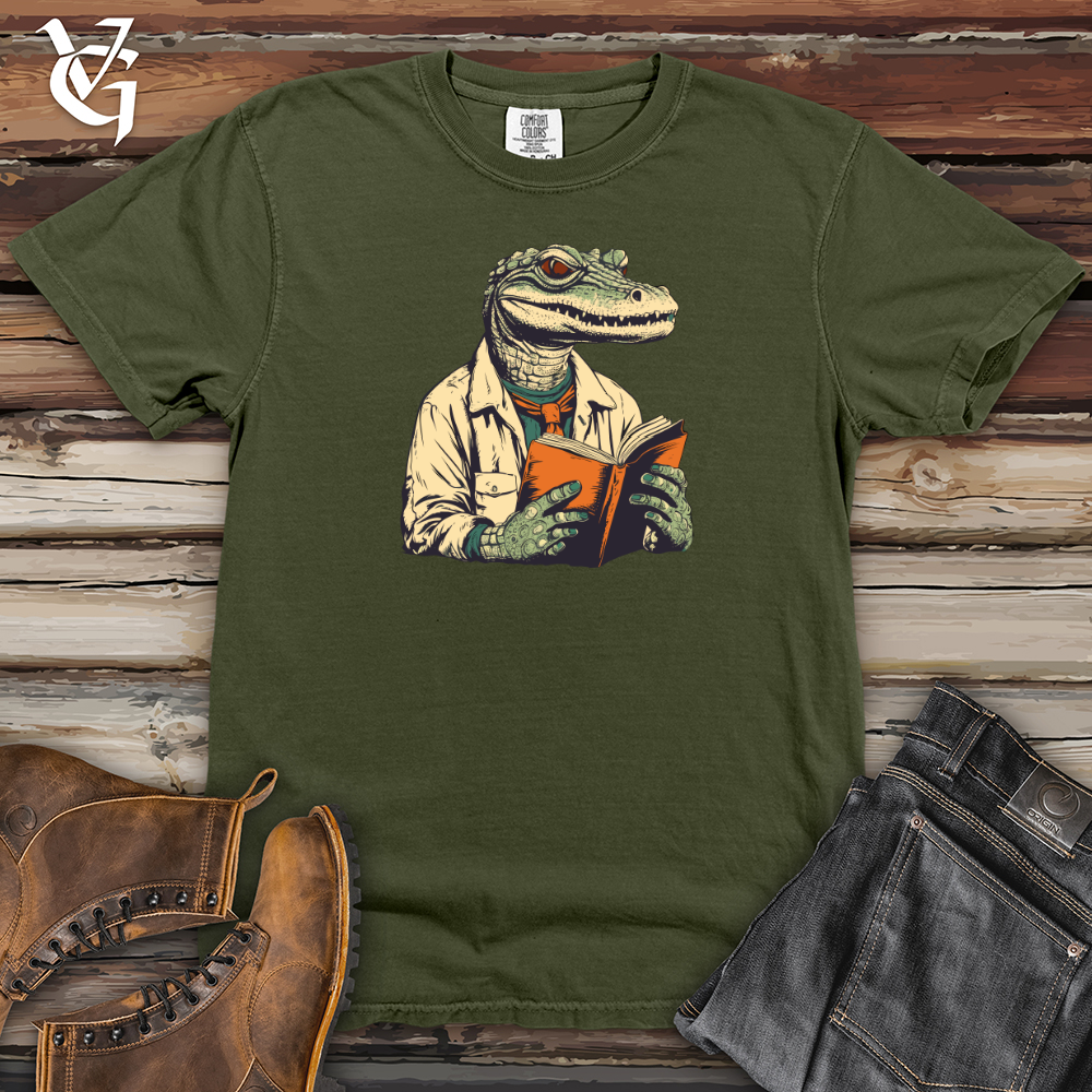 Viking Goods Reptilian Adventure Reader Heavy Cotton Comfort Colors Tee Moss / L