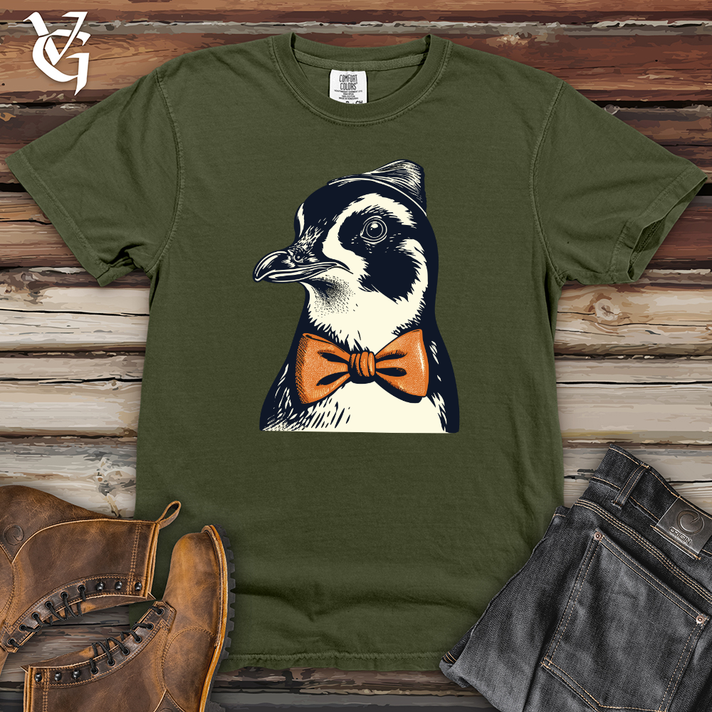 Viking Goods Retro Bow Tie Penguin Heavy Cotton Comfort Colors Tee Moss / L