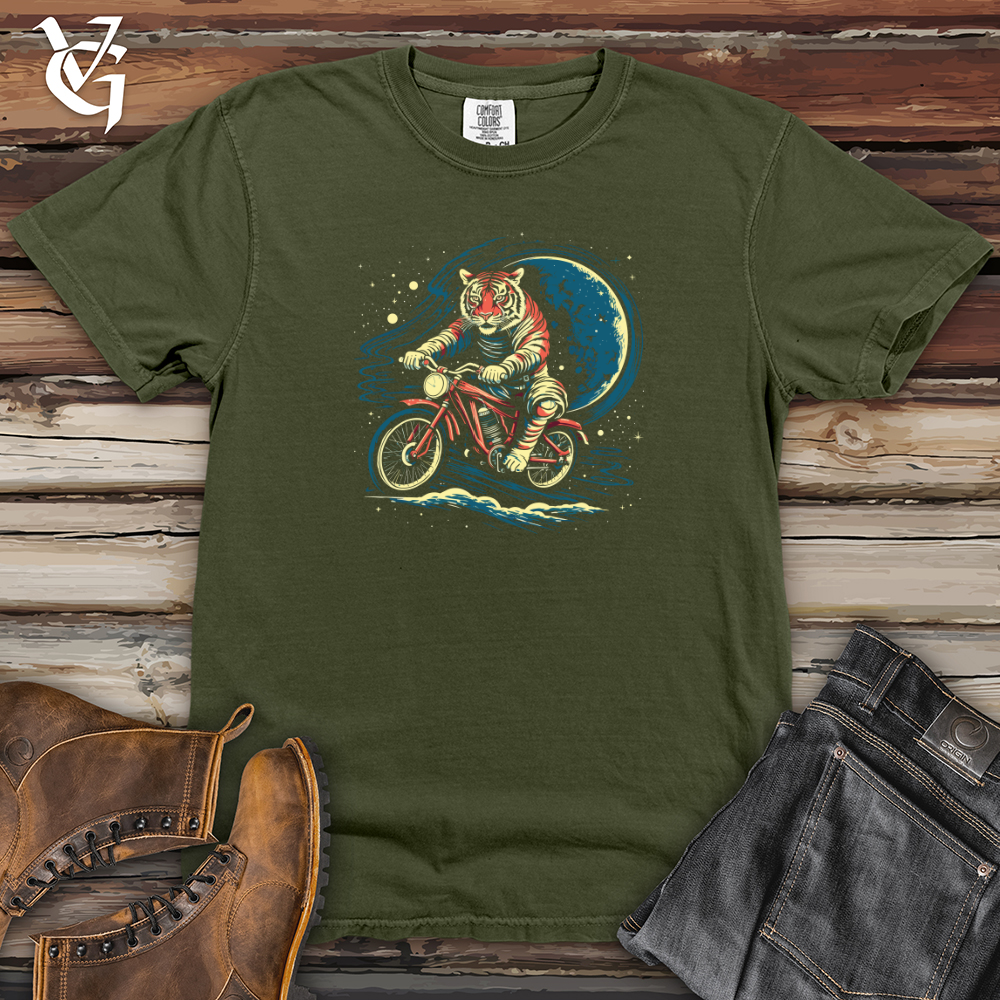 Viking Goods Retro Cosmic Bicycle Tiger Heavy Cotton Comfort Colors Tee Moss / L