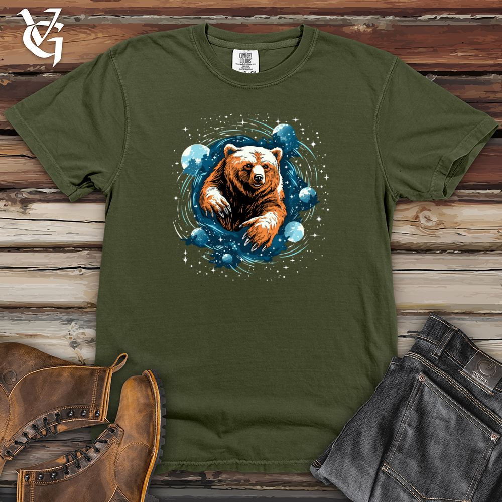 Viking Goods Retro Cosmic Flight Bear Heavy Cotton Comfort Colors Tee Moss / L