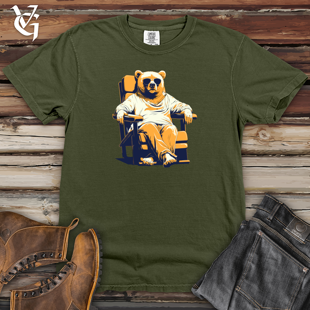 Viking Goods Retro Lounging Bear 01 Heavy Cotton Comfort Colors Tee Moss / L