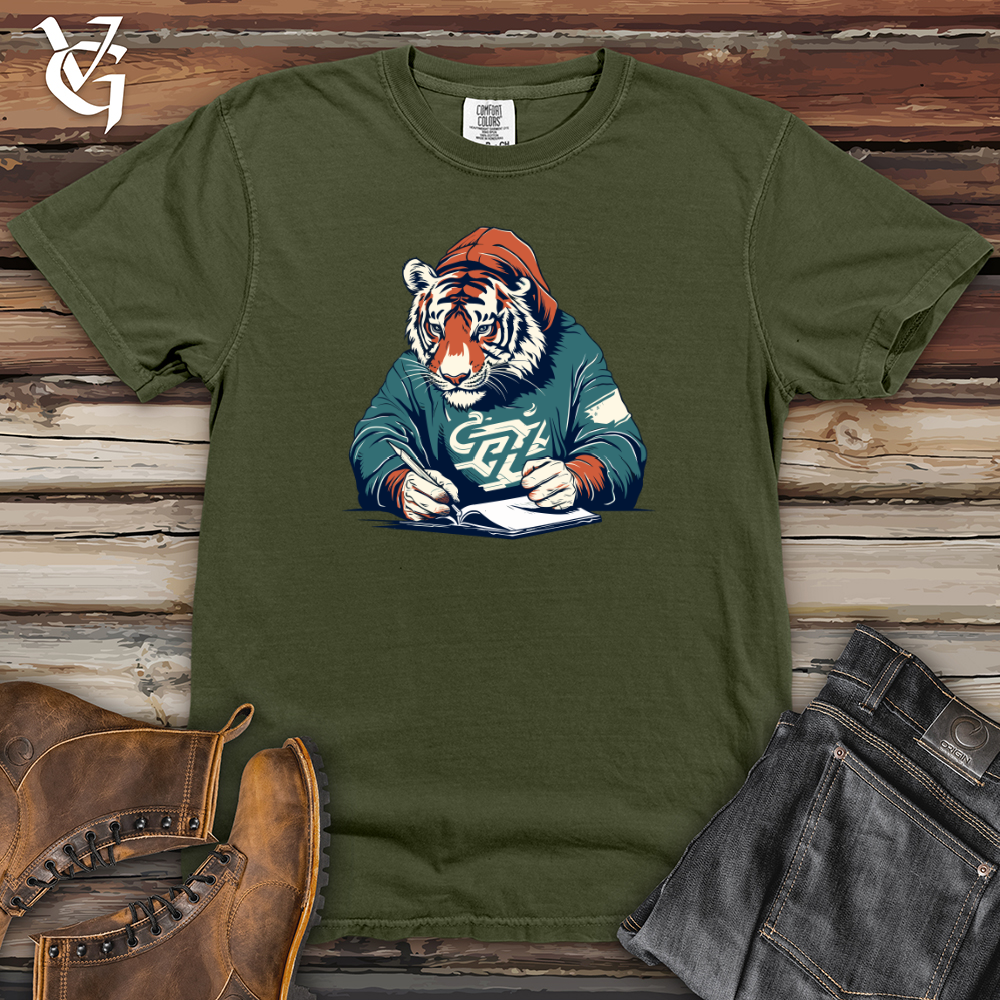 Viking Goods Retro Scribbling Tiger Heavy Cotton Comfort Colors Tee Moss / L