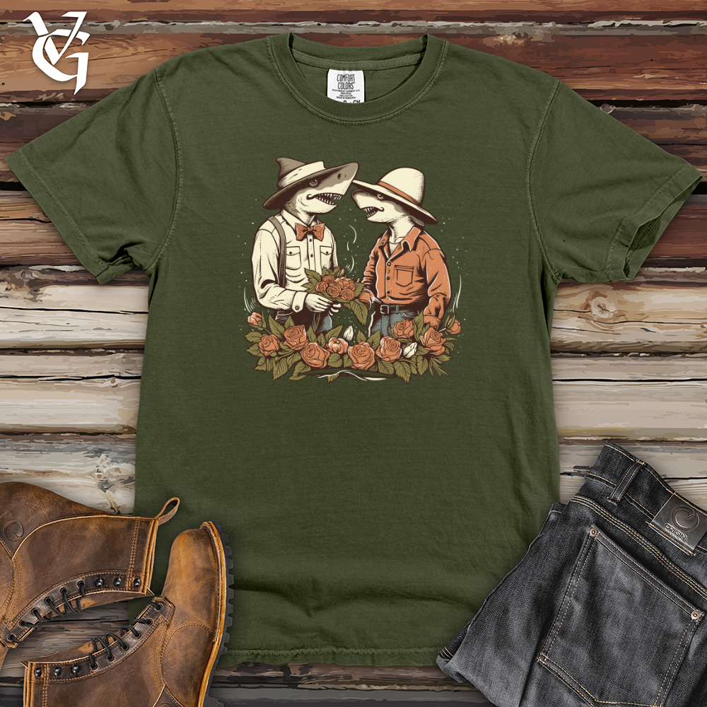 Viking Goods Sharks Gentlemanly Union Heavy Cotton Comfort Colors Tee Moss / L