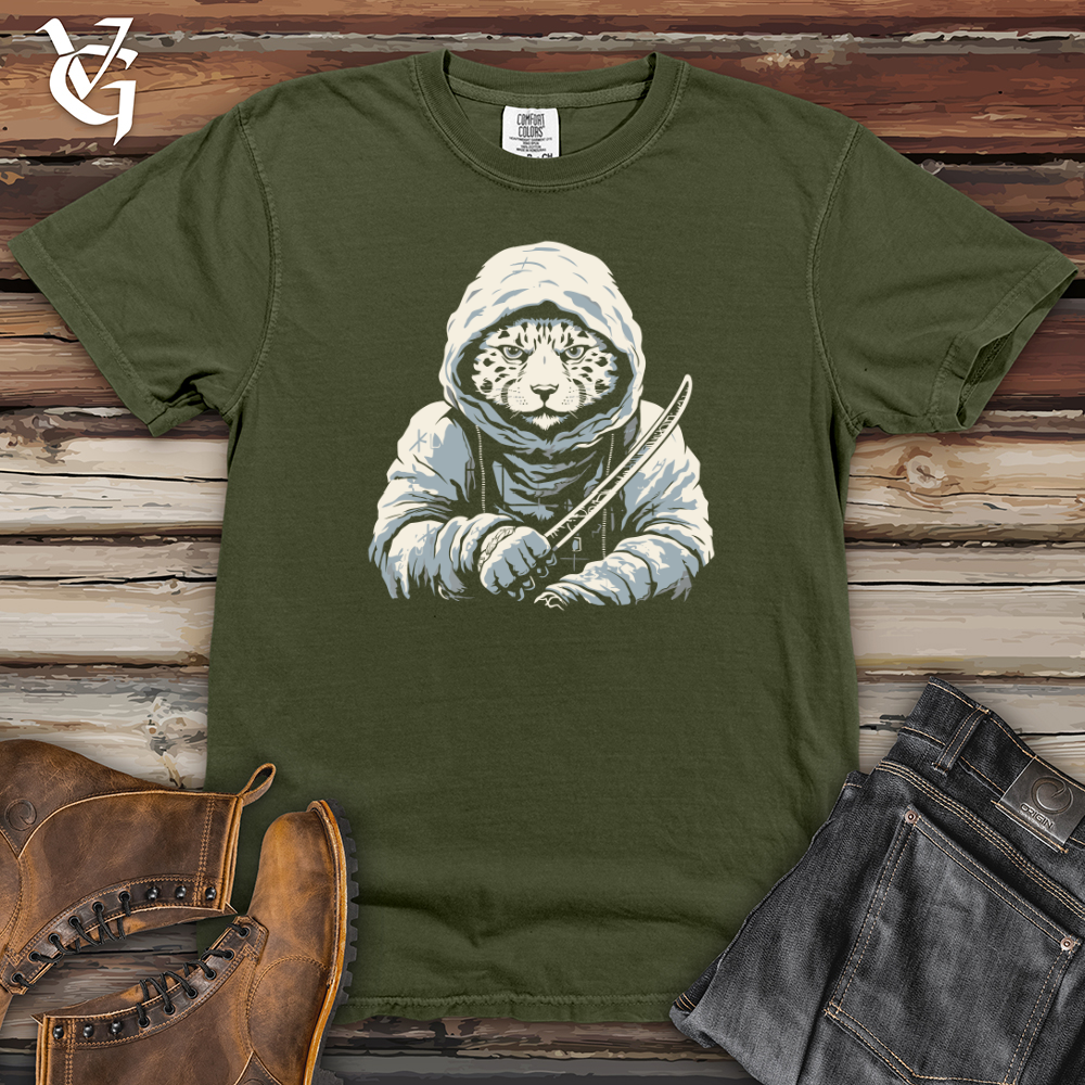 Viking Goods Snow Leopard Samurai Heavy Cotton Comfort Colors Tee Moss / L
