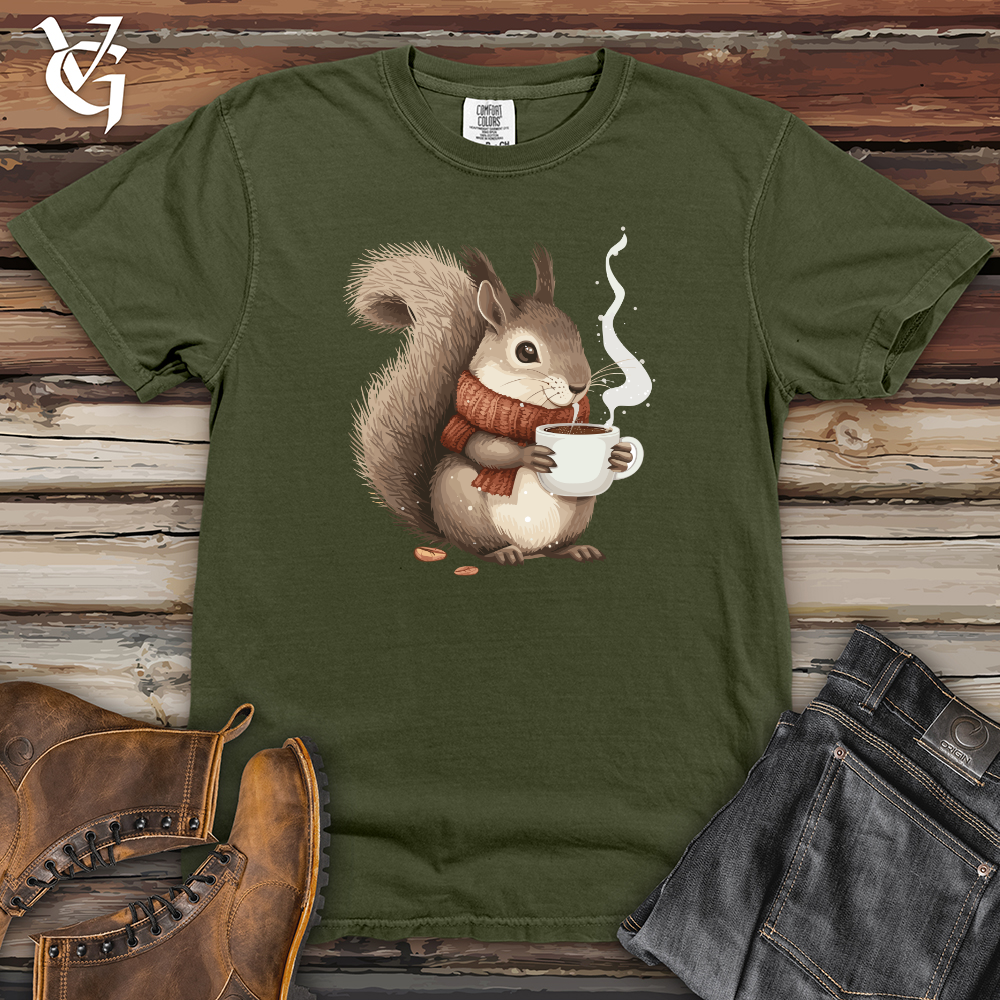Viking Goods Squirrel Cozy Coffee Heavy Cotton Comfort Colors Tee Moss / L