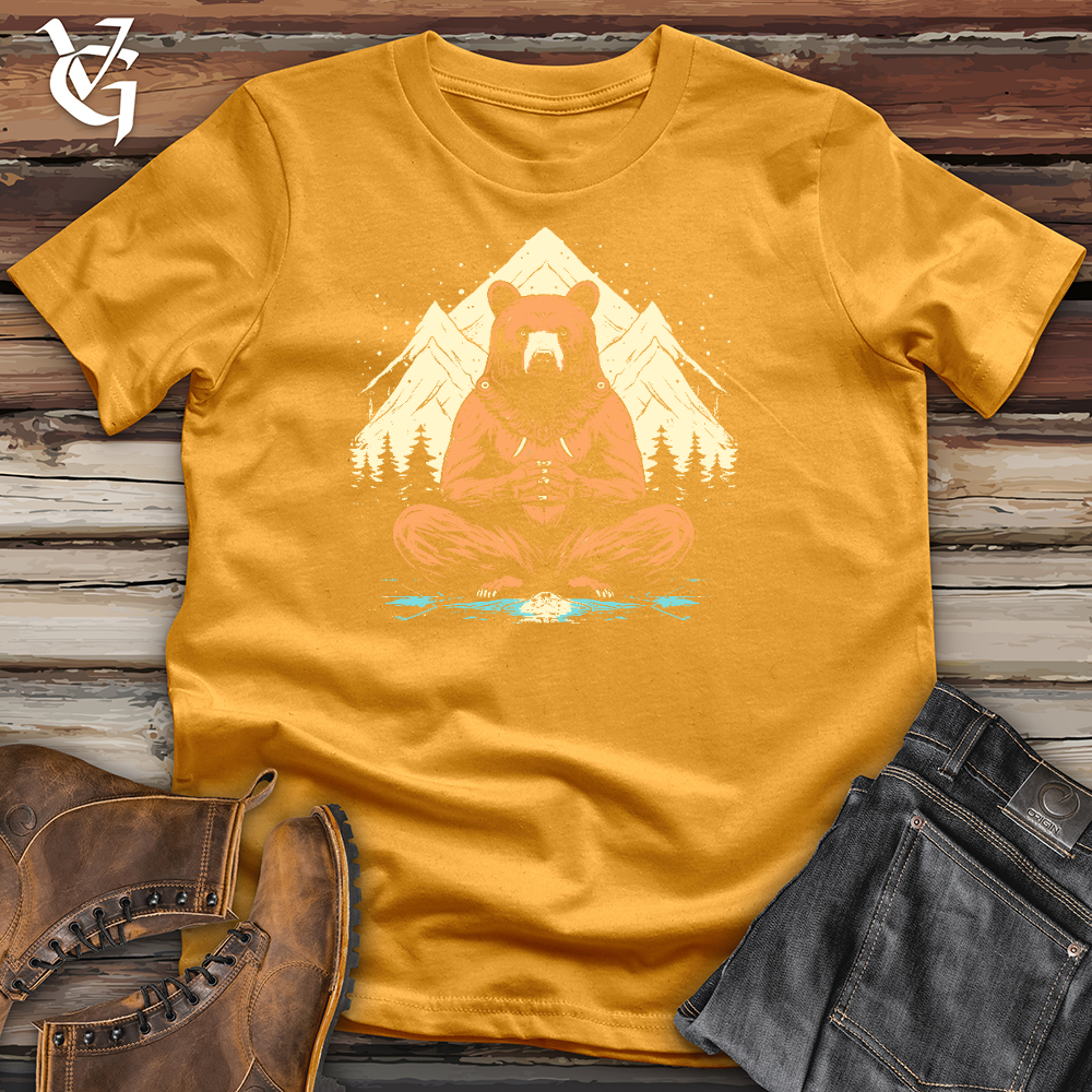 Viking Goods A Bears in Mountain Pose Cotton Tee Mustard / L