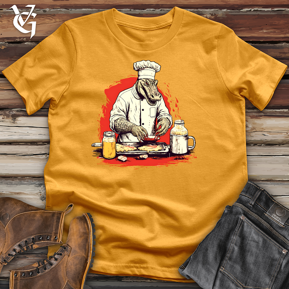 Viking Goods Cooking Crocodile cotton Tee Mustard / L