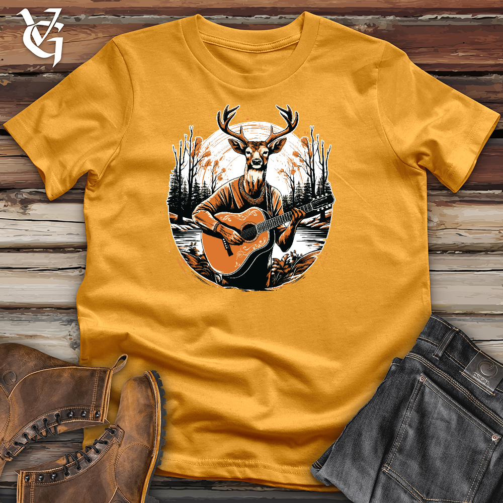 Viking Goods Deer With Guitar Cotton Tee Mustard / L