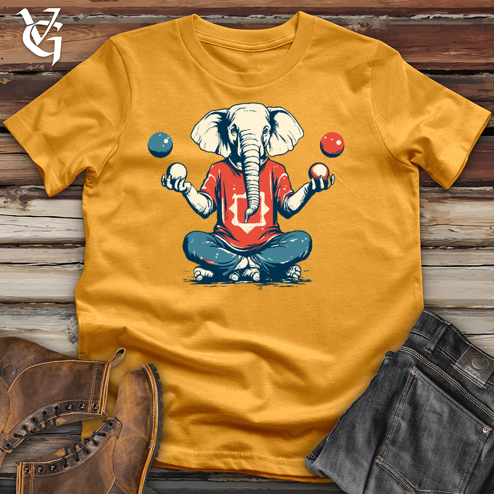Viking Goods Elephant Playing Cotton Tee Mustard / L