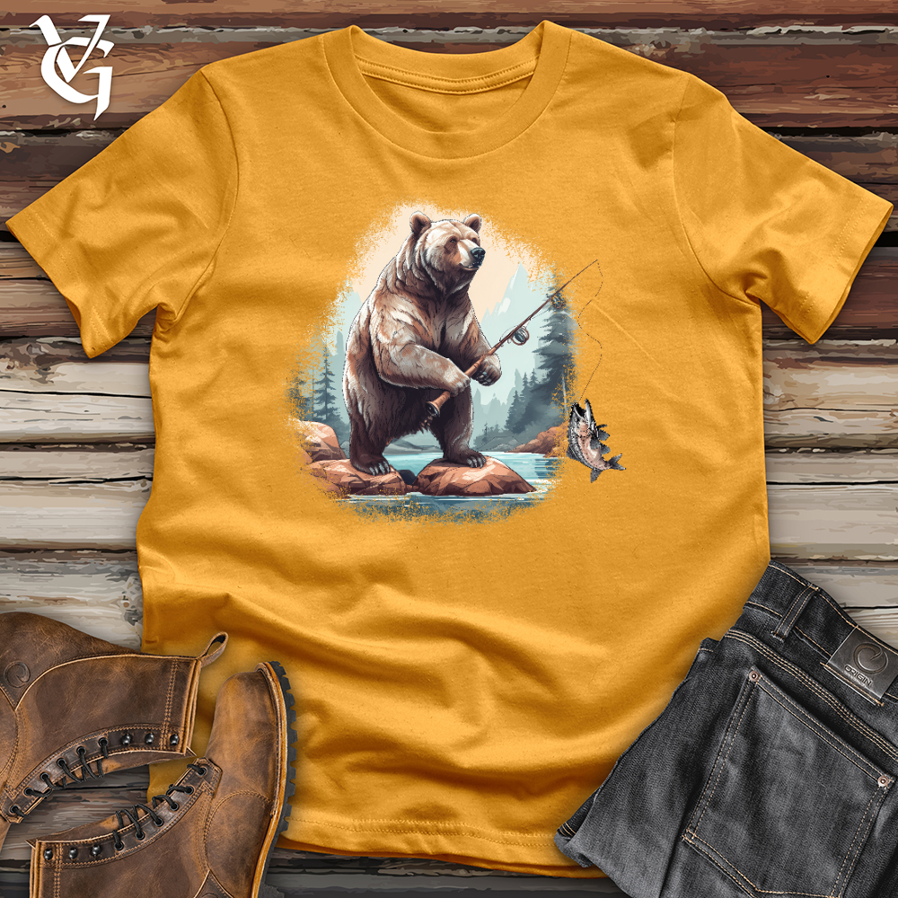 Viking Goods Fishing Bear Cotton Tee Mustard / L