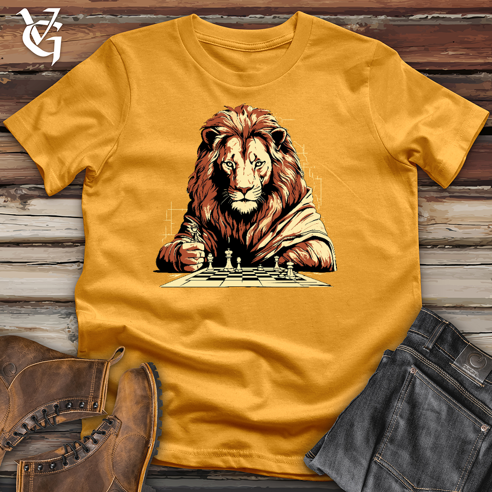 Viking Goods Lion Play Chess Cotton Tee Mustard / L