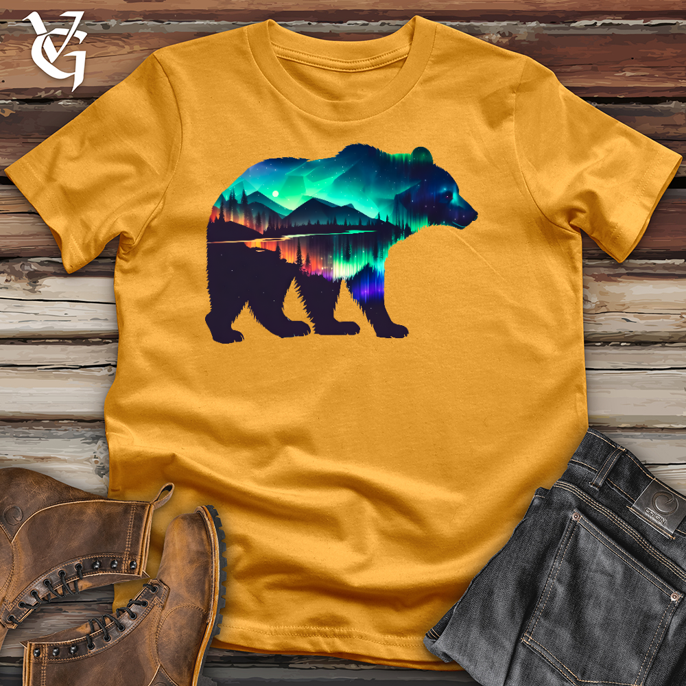Viking Goods Northern Lights Bear Cotton Tee Mustard / L