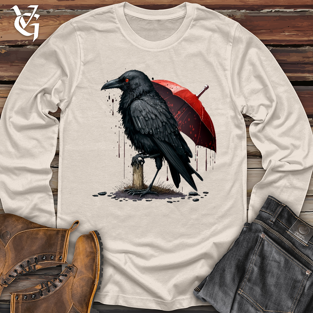 Viking Goods Raven In The Rain Long Sleeve Natural / L