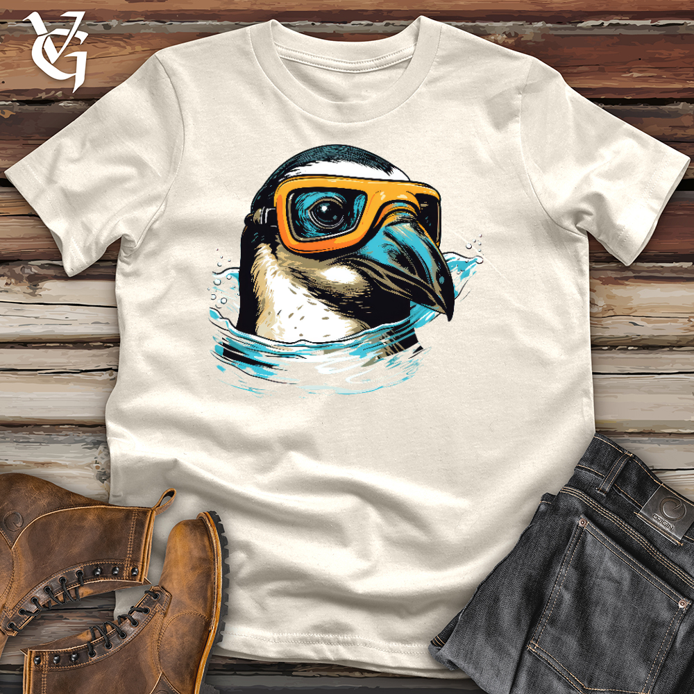 Viking Goods Swimming Penguin Cotton Tee Natural / L