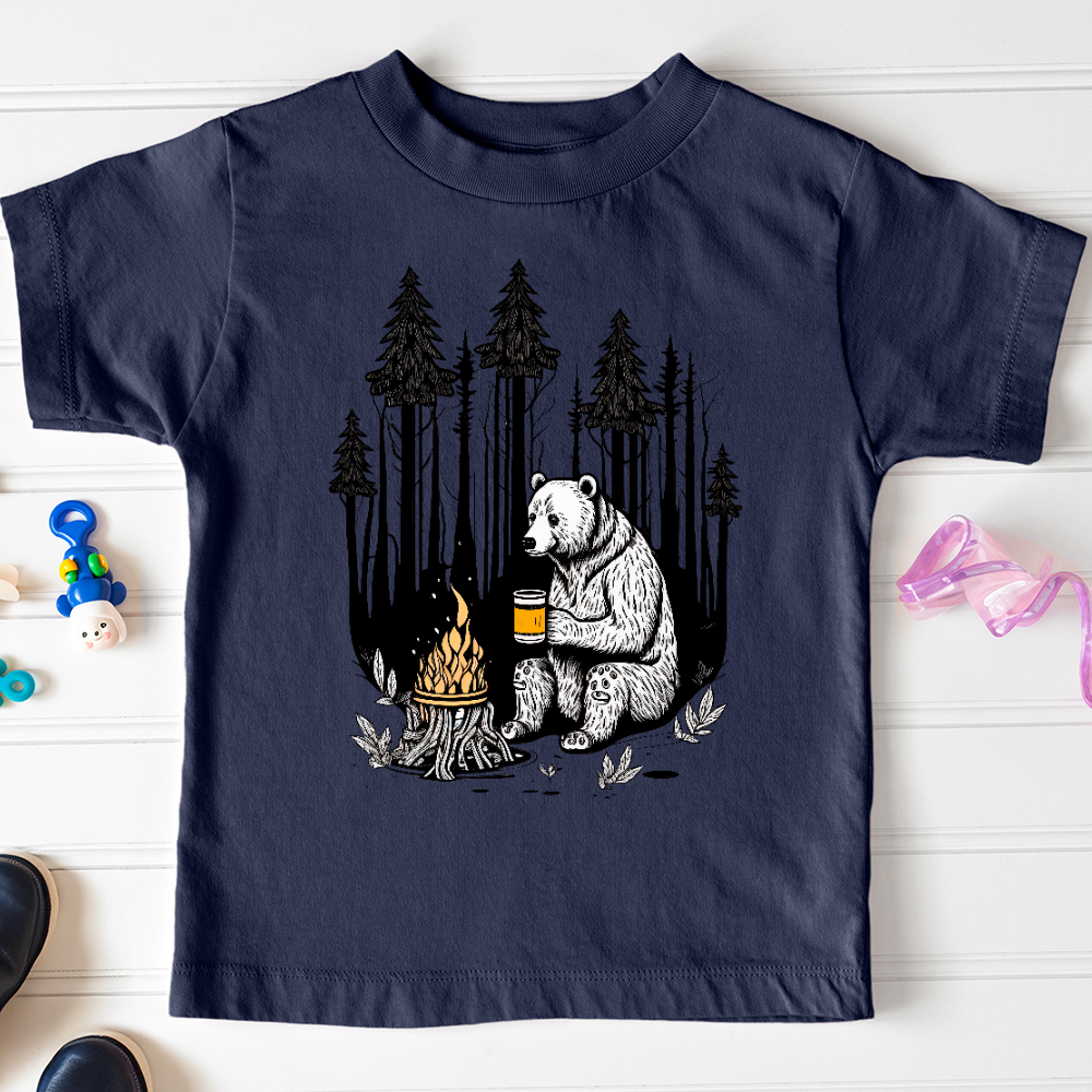 Viking Goods Bear Happy Hour Toddler Tee Navy / 2T