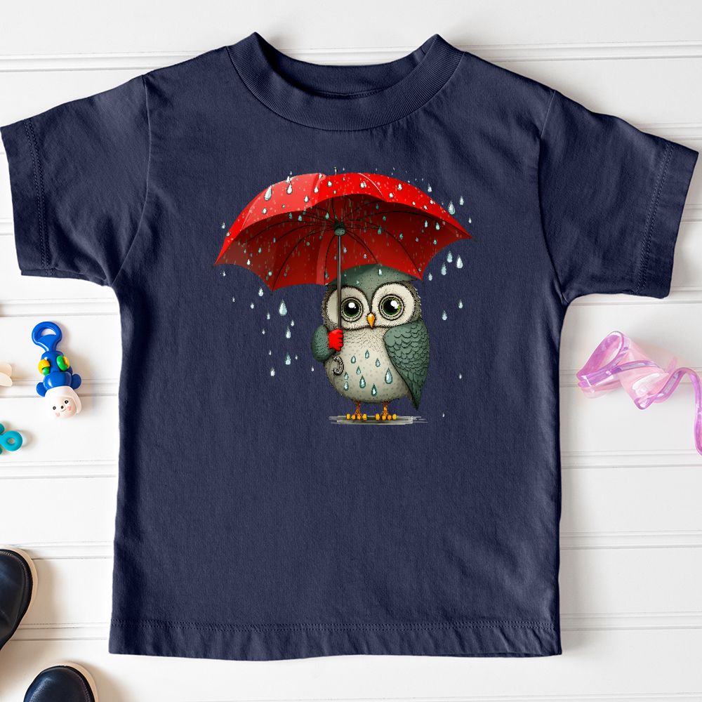Viking Goods Owl in the Rain Toddler Tee Navy / 2T