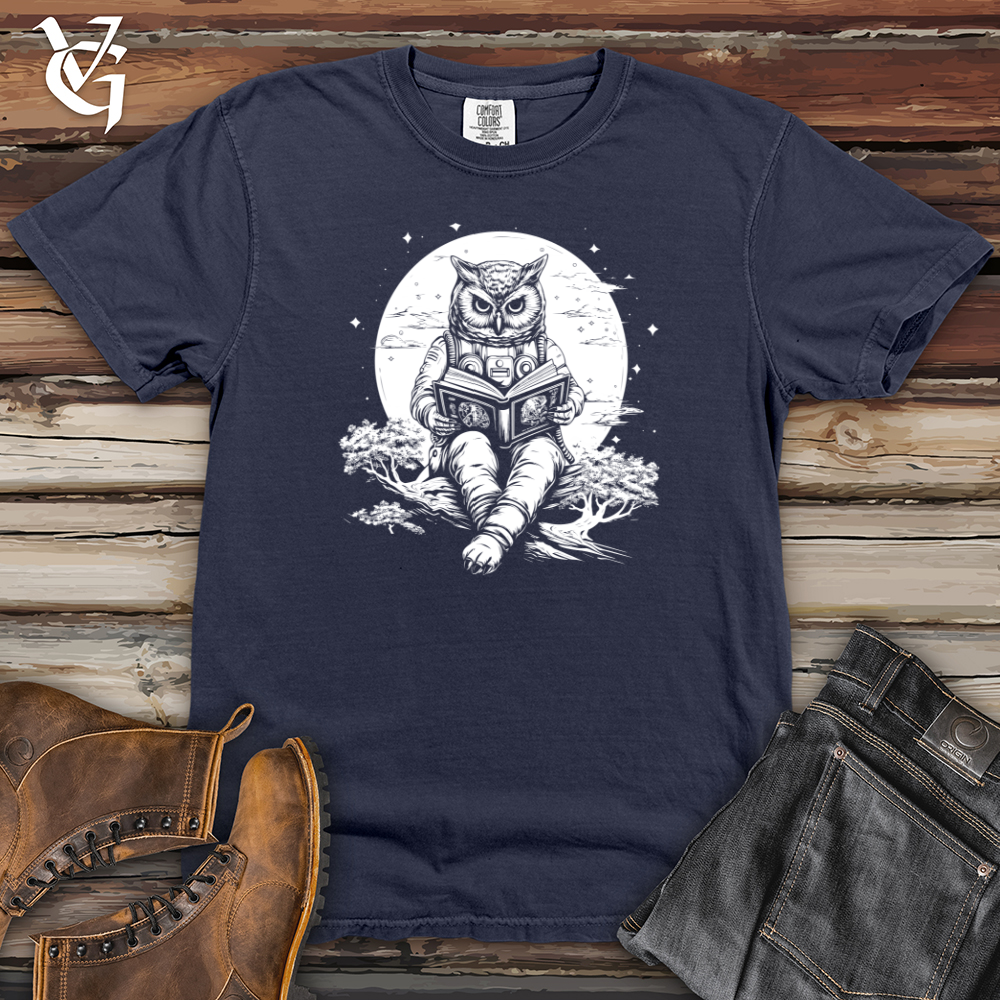 Viking Goods Astronaut Owl Heavy Cotton Comfort Colors Tee Navy / L