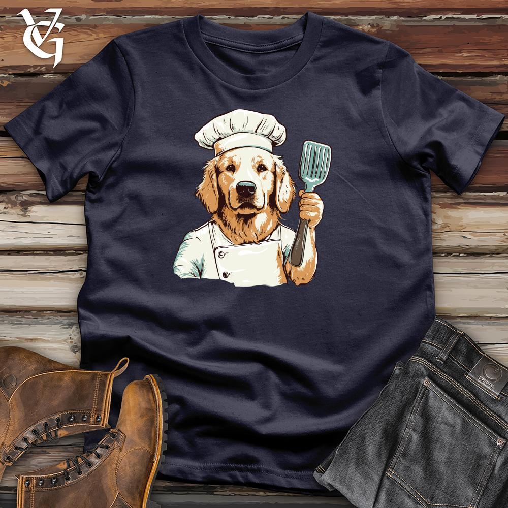 Viking Goods Chef Paw's Golden Retriever Cotton Tee Navy / L