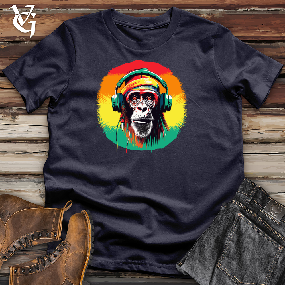 Viking Goods Chimpanzee Music Headphones Cotton Tee Navy / L